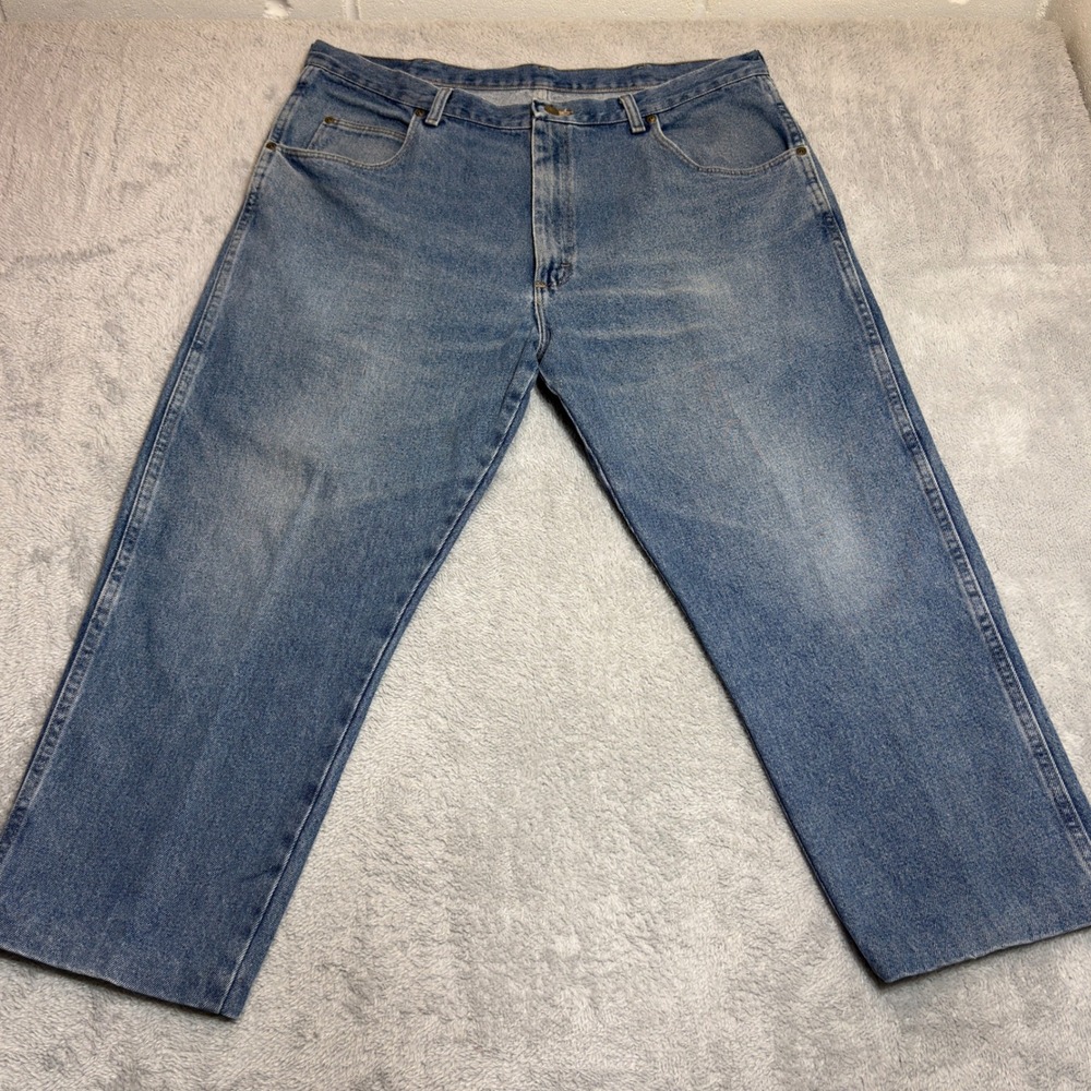 Wrangler Blue Ridge Jeans Mens 40x24 Blue Straight Leg Medium Wash 100% Cotton